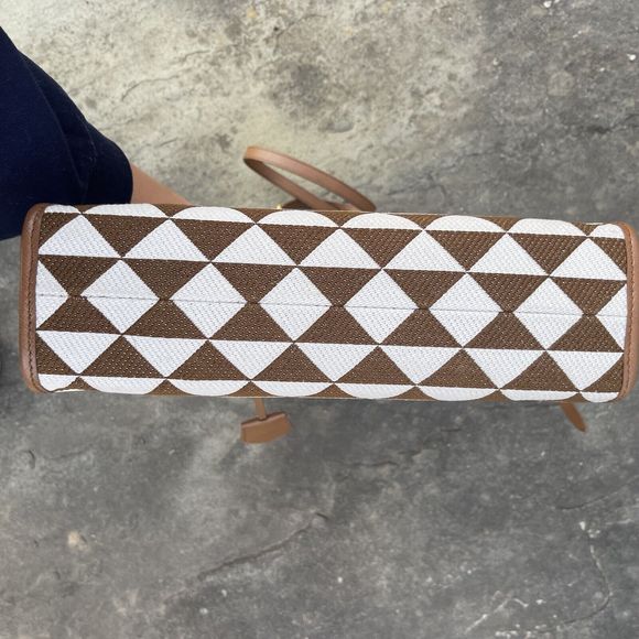 Prada Symbole Shopper Tote Jacquard Small Brown, Multicolor - Picture 11 of 16